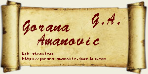 Gorana Amanović vizit kartica